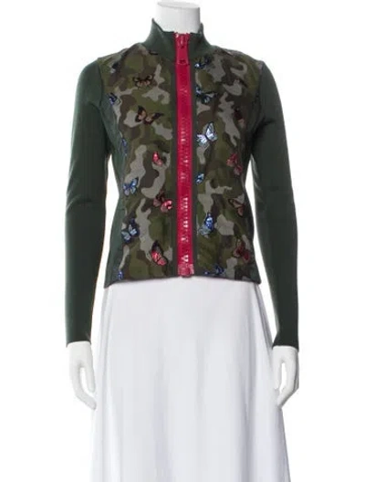 Pre-owned Authier Virgin Wool Camouflage Print Jacket In Green