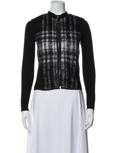 Pre-owned Authier Virgin Wool Plaid Print Evening Jacket In Black