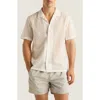 Auto-reply™ Alex Raschel Open Knit Camp Shirt In Cloud