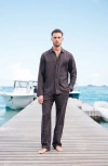 Auto-reply™ Andrew Linen Blend Button-up Shirt In Black