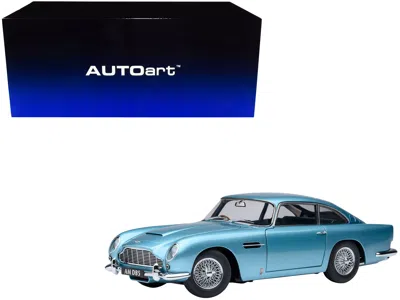 Autoart Aston Martin Db5 Rhd (right Hand Drive) Caribbean Pearl Blue Metallic 1/18 Model Car By