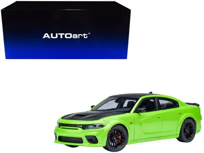 Autoart Dodge Charger Scat Pack Widebody Sublime Green With Matt Black Hood And Top 1/18 Model Car By Autoar