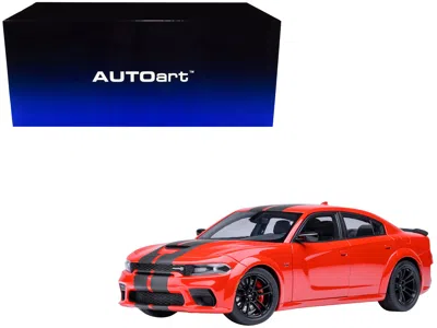 Autoart Dodge Charger Scat Pack Widebody Torred With Carbon Stripes 1/18 Model Car By