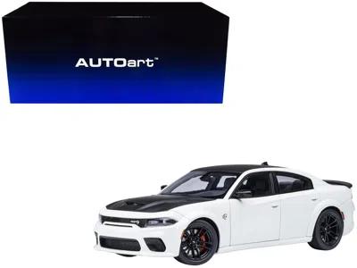 Autoart Dodge Charger Srt Hellcat Redeye Knuckle White With Matt Black Hood And Top 1/18 Model Car By Autoar