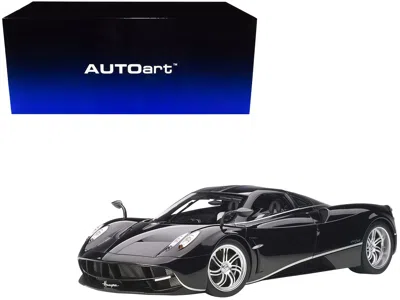 Autoart Pagani Huayra Gloss Black With Silver Stripes And Silver Wheels 1/12 Model Car By