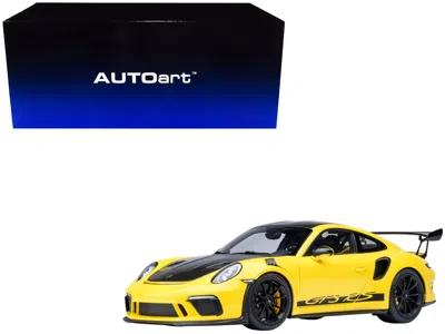Autoart Porsche 911 (991.2) Gt3 Rs Weissach Racing Yellow With Carbon Hood And Top 1/18 Model Car By