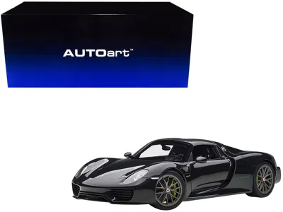 Autoart Porsche 918 Spyder Weissach Package Basalt Schz Black Metallic 1/12 Model Car By