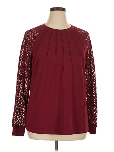 Pre-owned Automet Long Sleeve Blouse In Burgundy