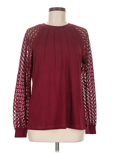 Pre-owned Automet Long Sleeve Blouse In Burgundy