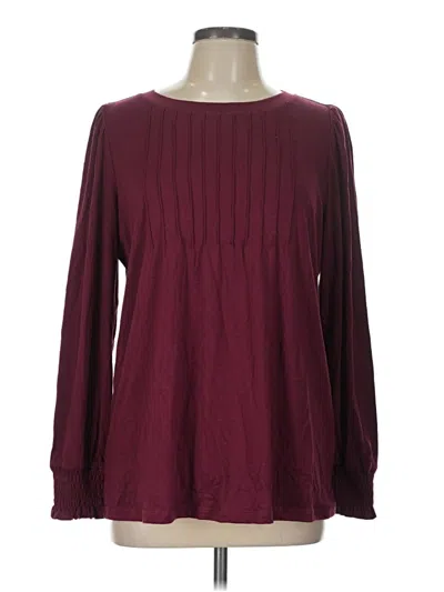 Pre-owned Automet Long Sleeve Blouse In Burgundy