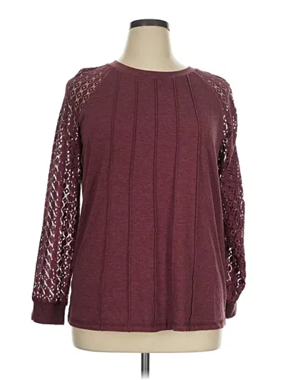 Pre-owned Automet Long Sleeve Blouse In Burgundy