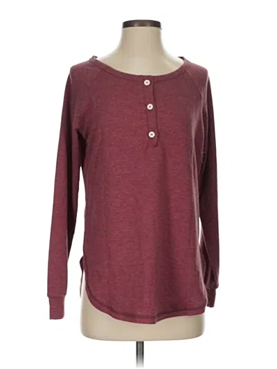 Pre-owned Automet Long Sleeve Henley Shirt In Burgundy