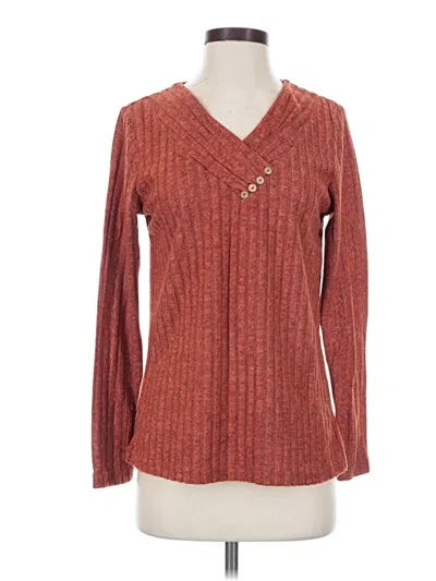 Pre-owned Automet Long Sleeve Henley Shirt In Burgundy