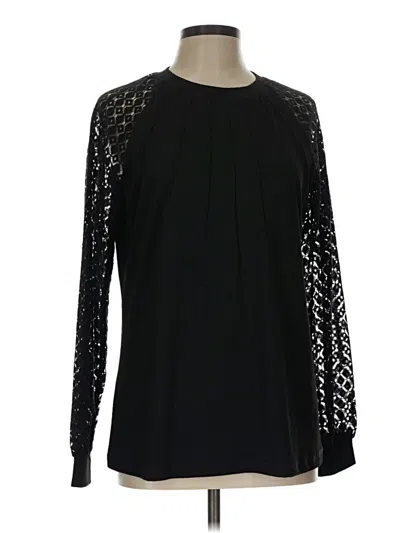 Pre-owned Automet Long Sleeve Top Black Crew Neck Tops