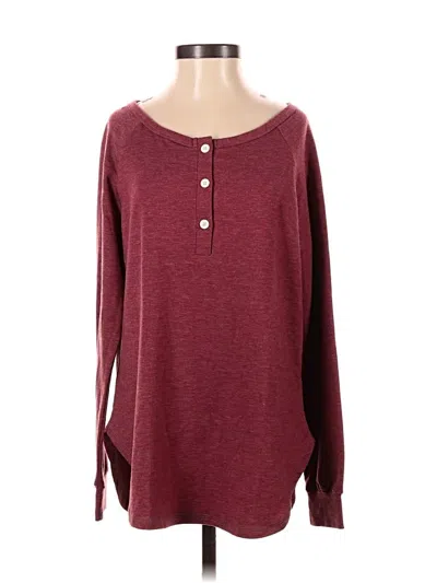 Pre-owned Automet Long Sleeve Top Burgundy Crew Neck Tops