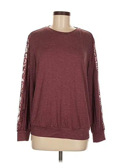 Pre-owned Automet Long Sleeve Top Burgundy Crew Neck Tops