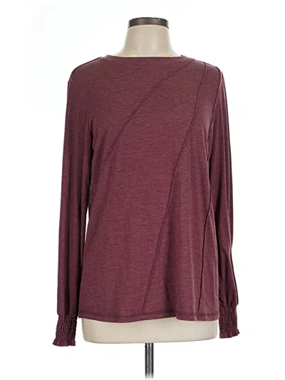 Pre-owned Automet Long Sleeve Top Burgundy Crew Neck Tops
