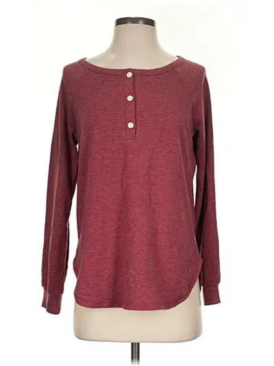 Pre-owned Automet Long Sleeve Top Burgundy Crew Neck Tops