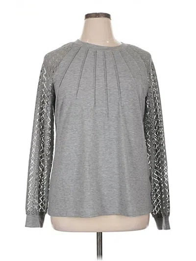Pre-owned Automet Long Sleeve Top Gray Crew Neck Tops
