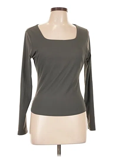 Pre-owned Automet Long Sleeve Top Gray Scoop Neck Tops
