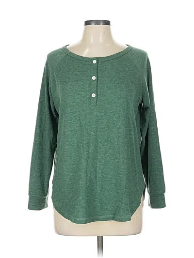 Pre-owned Automet Long Sleeve Top Green Crew Neck Tops