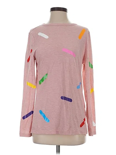 Pre-owned Automet Long Sleeve Top Pink Crew Neck Tops