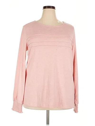 Pre-owned Automet Long Sleeve Top Pink Crew Neck Tops