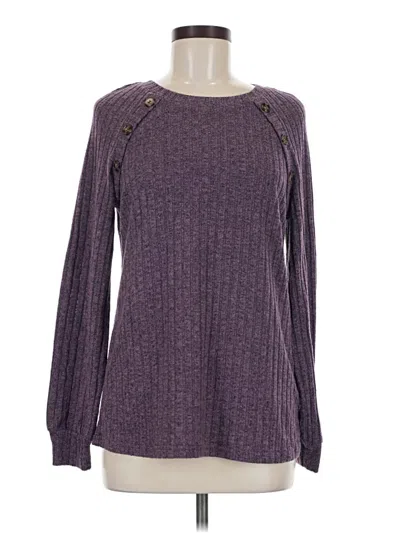 Pre-owned Automet Long Sleeve Top Purple Crew Neck Tops
