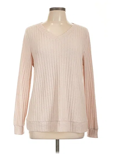 Pre-owned Automet Long Sleeve Top Tan V-neck Tops