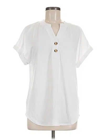 Pre-owned Automet Short Sleeve Blouse In White