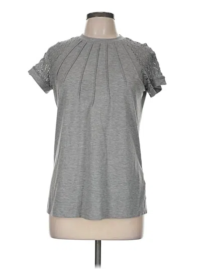 Pre-owned Automet Short Sleeve Top Gray Keyhole Neckline Tops