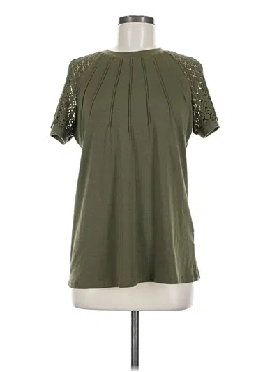 Pre-owned Automet Short Sleeve Top Green Keyhole Neckline Tops