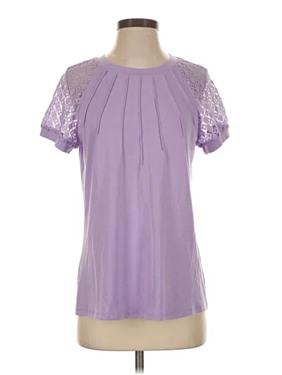 Pre-owned Automet Short Sleeve Top Purple Keyhole Neckline Tops