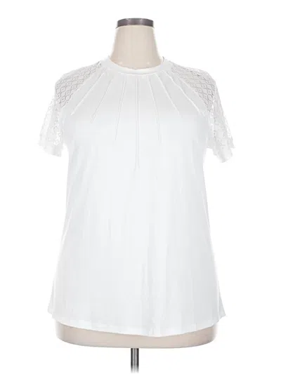Pre-owned Automet Short Sleeve Top White Mock Neckline Tops