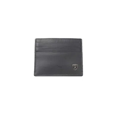 Automobili Lamborghini Elegant Leather Card Men's Holder In Blue