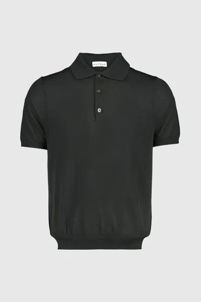 Autore Polo In Extrafine Merino Wool In Gray