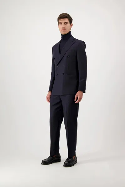 Autore Trousers Basquiat In Wool Blu In Blue