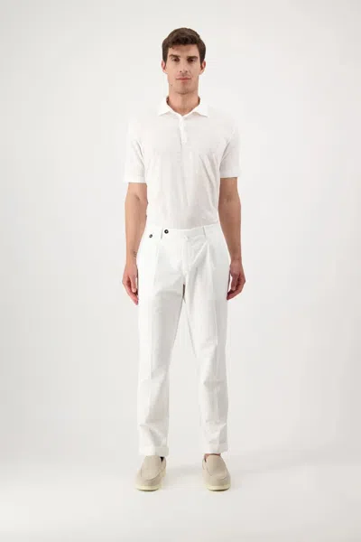 Autore Trousers Grant In Cotton And Linen In White