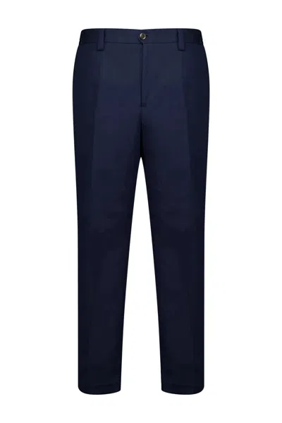 Autore Trousers In Cotton And Linen In Blue