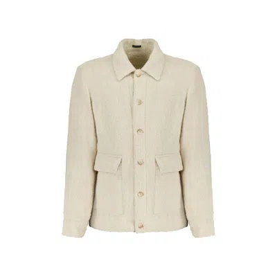 Autore Beige Virgin Wool Full-length Jacket In Neutral