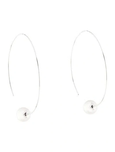 Pre-owned Autore Moda 9k Pearl Hoop Earrings In Multi