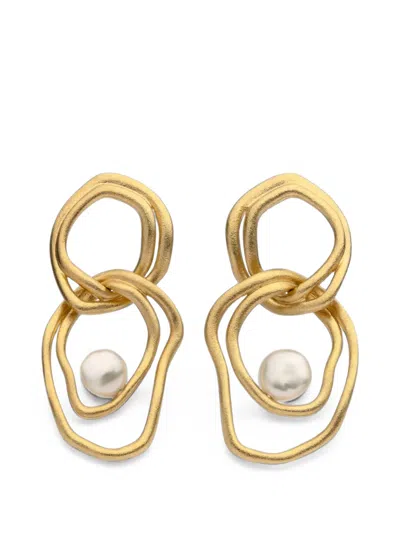 Autore Moda Celeste Pearl-embellished Earrings In Gold
