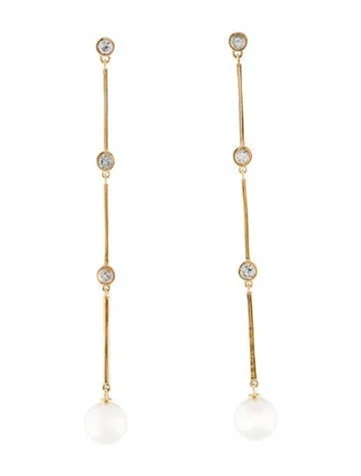 Pre-owned Autore Moda Pearl & Sapphire Drop Earrings In Multi