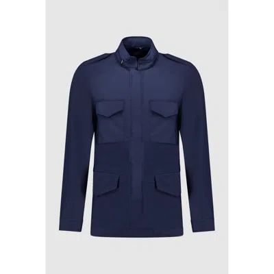 Autore Navy Blue Cotton Jacket