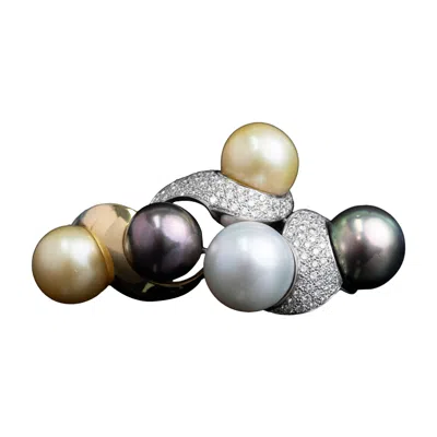 Pre-owned Autore Pearl And Diamond Brooch Circa 1990s In Multi