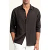 Auto-reply™ Andrew Solid Linen Blend Button-up Shirt In Animal Print