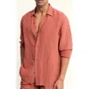 Auto-reply™ Andrew Solid Linen Blend Button-up Shirt In Multi