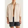Auto-reply™ Andrew Solid Linen Blend Button-up Shirt In Animal Print