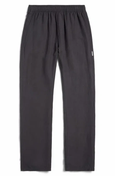 Auto-reply™ Linen Blend Drawstring Pants In Black
