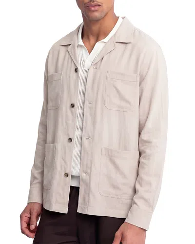Auto-reply™ Linen Patch Pocket Overshirt In Neutral